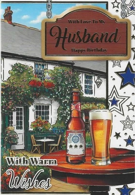 SILVERLINE HUSBAND BIRTHDAY CARD WITH GOLD FOIL DETAIL