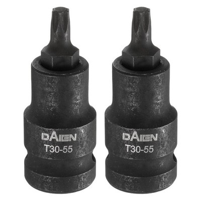 2x T30 Torx Bit 55mm 1/2'' Schlagbit Schwarz