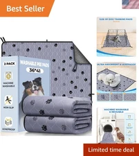 Ultra-Absorbent 36"x41" Dog Training Pads - 2 Pack, Machine Washable & Portable
