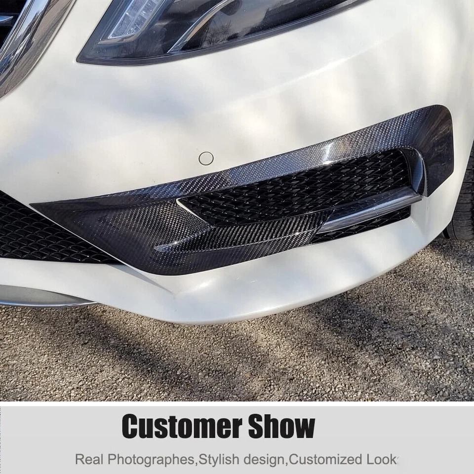 Carbono real para Benz W222 S63 2014-2017 parachoques delantero aletas ventilación aire cubiertas molduras Foto 3 de 4