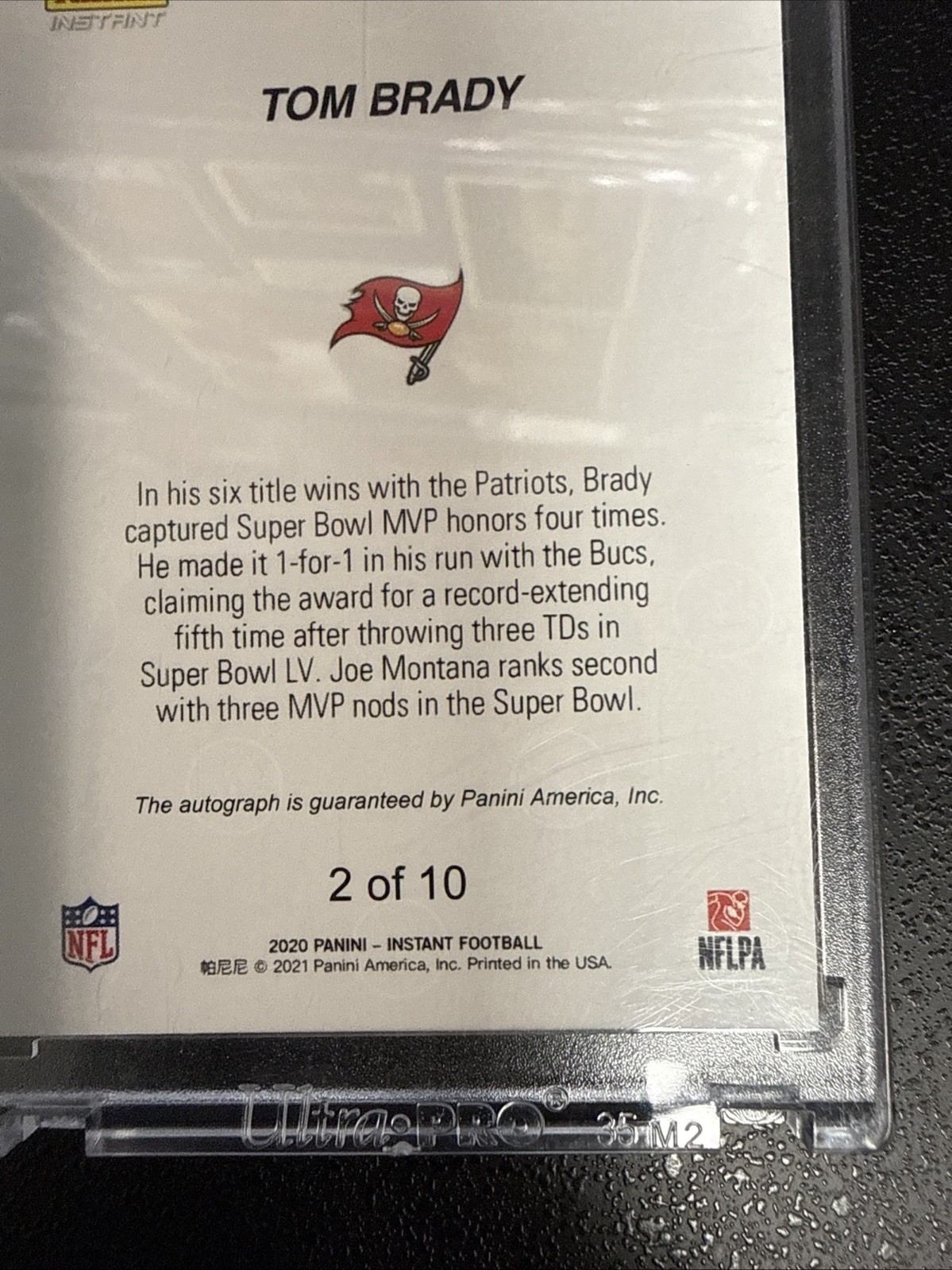 2020 NFL Panini Instant Tom Brady #266 auto Super Bowl LV MVP SP 2/10 RARE view 10