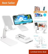 Sleek Adjustable Desktop Phone Stand - Foldable Portable for 4-10 Inch Devices