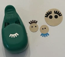 EK Success HAIR SPIKED EYELASHES COLLAR Mini Paper Punch Scrapbook Punch 1/2”