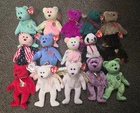 Mixed Lot 15 VTG TY Beanie Baby Bears Millennium Halo Glory Soccer Mexico USA