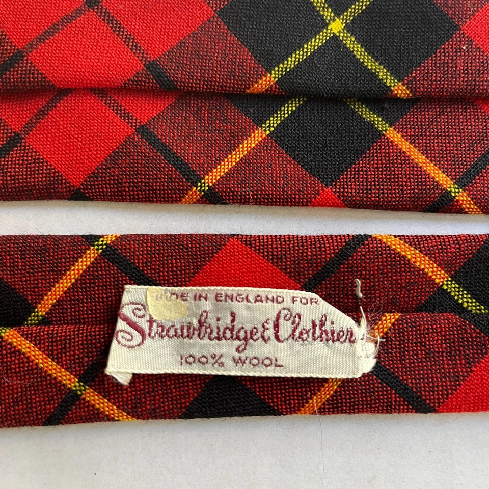 Corbata de lana Wallace escocesa escocesa de colección estrecha a cuadros puente de paja Inglaterra Foto 2 de 4