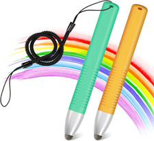 2 Pcs Kid Friendly Stylus Pens for Touch Screens Tablet with Spring Coil
