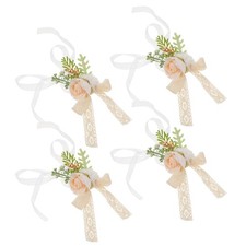 4 Pcs Artificial Corsage Wristlet Bracelet Bridesmaid Corsages for Wedding