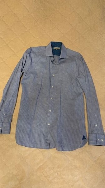 Men Ted Baker Shirt Blue Cotton 38