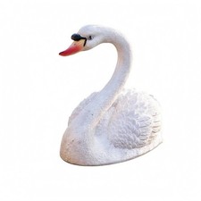 Schwimmende Schwanenfigur schwimmend schwimmender Schwimmvogel wei&szlig; f&uuml;r Innenhof
