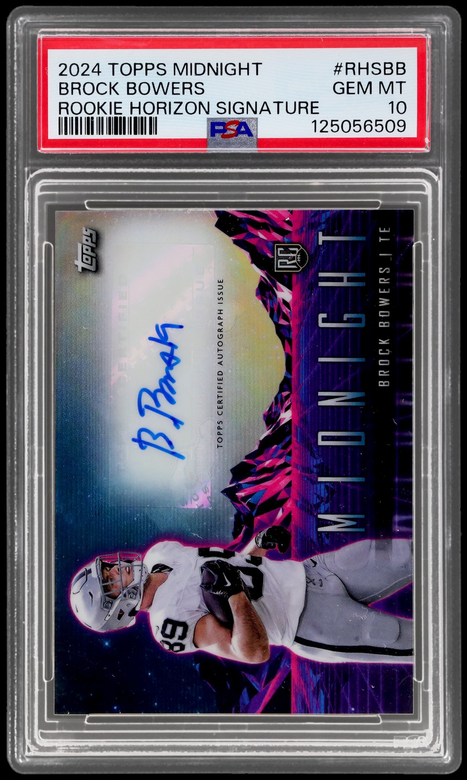 Brock Bowers Topps Midnight Rookie Horizon Signatures #RHSBB Base