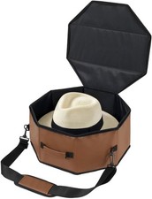 Hat Organizer Box Cowboy  Wide BrimHats Octagonal Hat PU Travel Case Cowboy Hat
