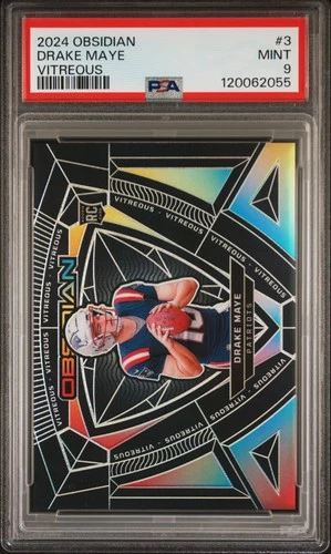 2024 Panini Obsidian Drake Maye Vitreous Rookie PSA 9 Mint Case Hit SSP RC #3