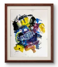 Original Art Zone 3 14x11 Bold Color Modern Abstract Art on Paper