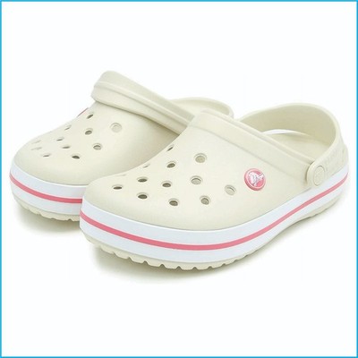 Crocs Crocband Clog White Red Unisex Size 6M 8W Lightweight Shoes