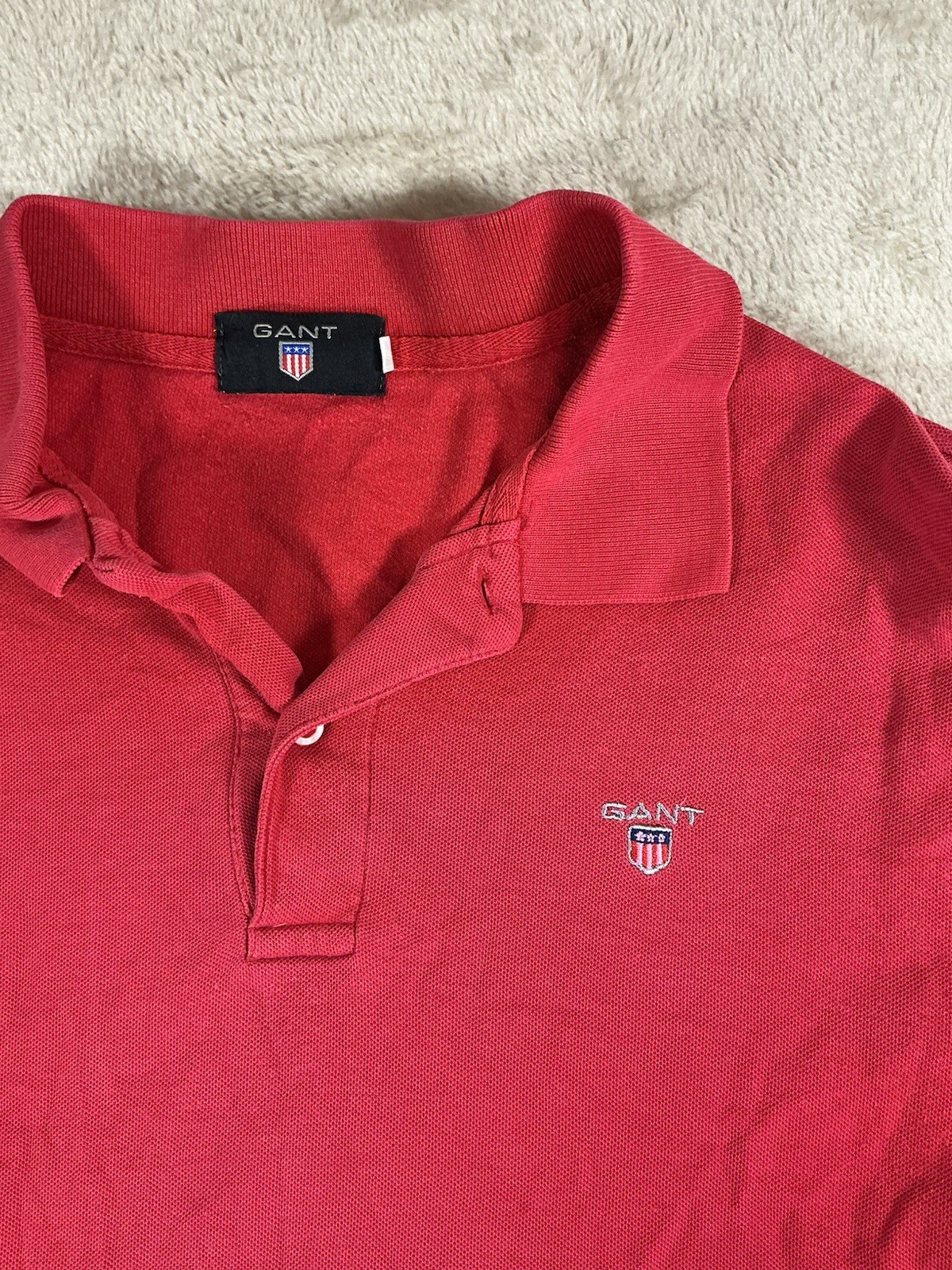 Mens Gant Short Sleeved T Shirt Top Red Medium image 2