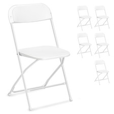 6 PCS Commercial Plastic Folding Chairs Stackable Wedding Party Seats Outdoor