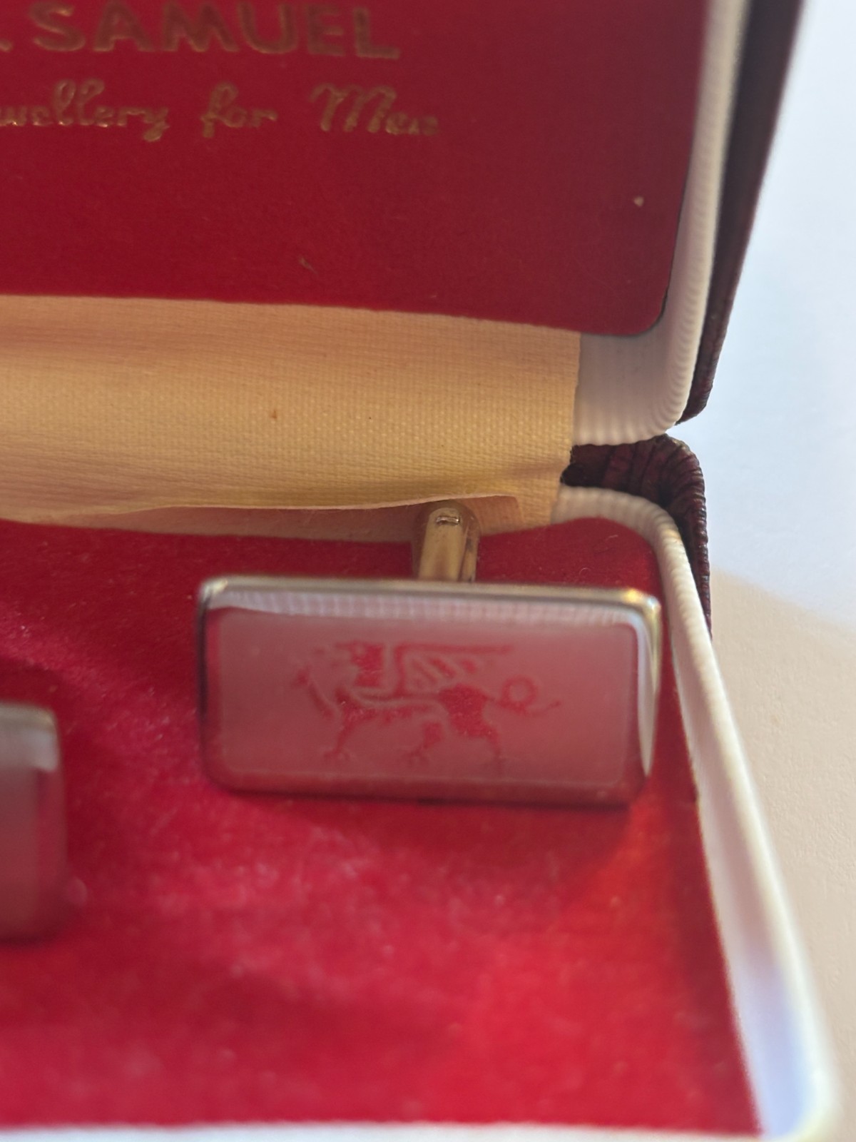 Silver rectangular Winged dragon cufflinks - Boxed - image 4