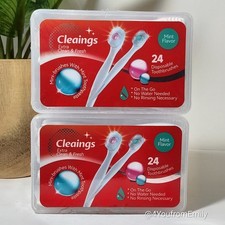 2 PACK Disposable Mini Toothbrushes Mint Flavor - 24 per box - SEALED / NEW