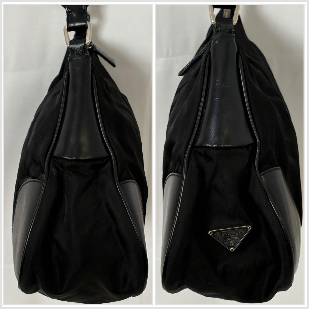 PRADA Nylon Leather Combination One Shoulder Bag Black thumbnail 5