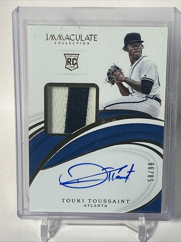 2019 Immaculate Touki Toussaint 2 Color OnCard RPA 58/99 Atlanta Braves Rookie