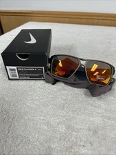 NIKE CHARGER R EV0764 061 Anthracite Gym Red Flashing Lens Sunglasses New