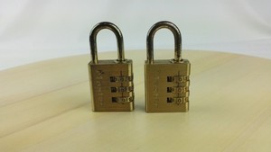 2x Master Padlock 3-Digit Combination Resettable Lock Bronze