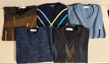 LOT OF 5 🇺🇸 St. Croix Shop Mens 2XL 3D Knit Sweater Cotton/Wool/Tencel/Poly