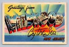 Greetings from Wildwood by the Sea NJ Tichnor  Large Letter #2