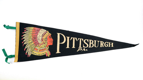 27" Pittsburg Pennsylvania Felt Wool Vtg 70s Souvenir State Travel Pennant