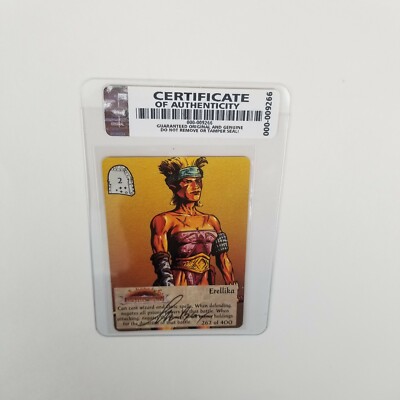 TSR Spellfire Card 3rd Edition Erellika 262/400 COA Tom Baxa Autograph 1994 VTG