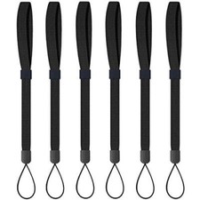 Wrist Lanyard Strap String 6 Pack Black Flashlight Lanyard for USB Keys