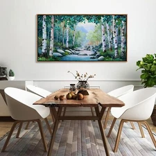 Pogusmavi Tree of Life Wall Art for Living Room, Forest Canvas Landscape Wall...