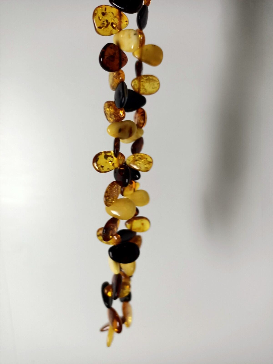 Collier Vintage En Ambre Naturel – Longueur 36 Cm, Multicolore, Très Bon état