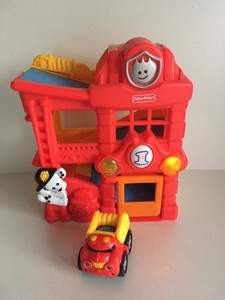 fisher price fire station and engine playset