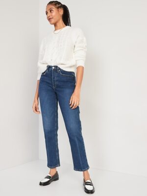 OLD NAVY ~ New! NWT 2  ~ Extra High Buttonfly Curvy Sky-Hi Straight Jeans b37