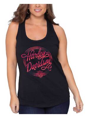 Harley-Davidson Women's Fever Dreams Sleeveless Racerback Tank Top - Black