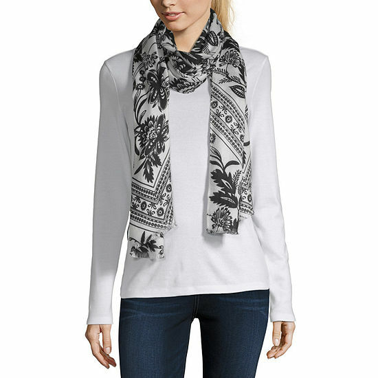 Liz Claiborne Carrie Print Pashmina-Style Scarf in Crema Multi Color – New and Stylish Addition to Your Wardrobe