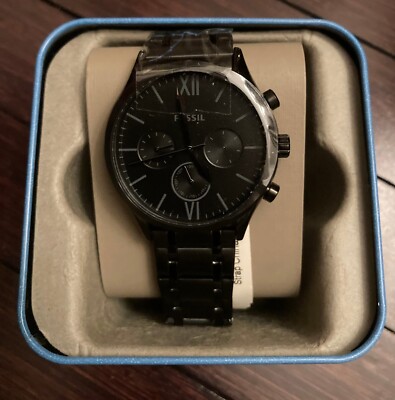 Fossil Fenmore 44 mm Black Stainless Steel Men