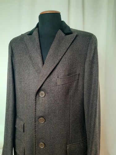 Loro Piana vintage luxury men wool brown coat - Foto 2 di 13