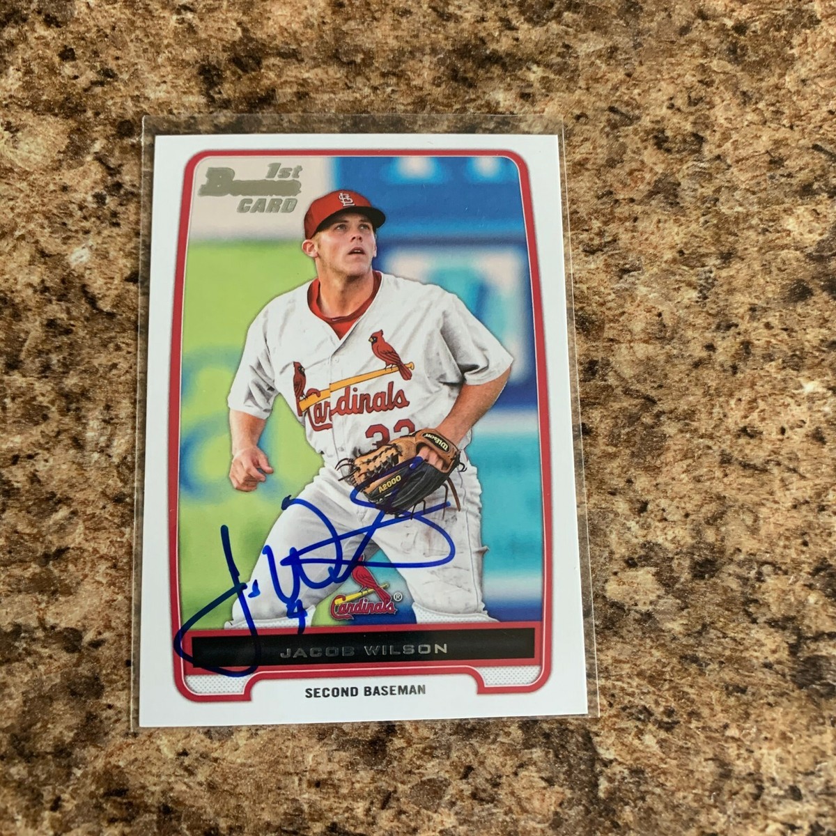 Jacob Wilson Signed 2012 Bowman Draft Rc Auto St. Louis Cardinals