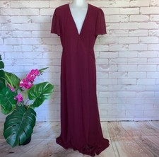 Show Me Your Mumu Noelle Wrap Dress In Merlot Chiffon Women’s Size X-Small