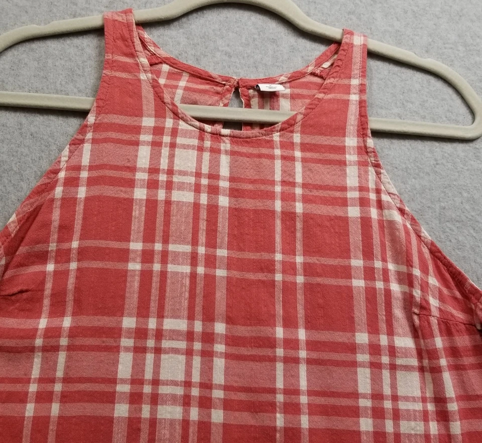 Blusa sin mangas Old Navy para mujer pequeña S rosa blanca a cuadros ligera Foto 2 de 4