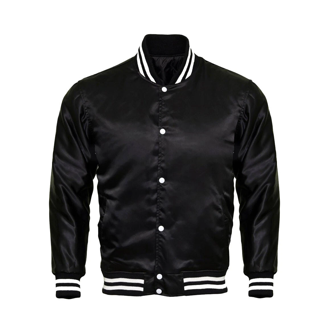 Men's Letterman Basketball Varsity Black Color Full Satin Varsity Fashion Jacket
