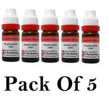 5X Dr Reckeweg Staphysagria 1000 CH Dilution 11ml Each