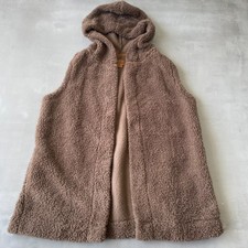 Koolaburra By Ugg Vest Womens Large Brown Mid Length Hooded Fleece Soft Cozy