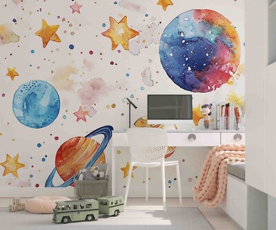 3D Planet Starry Sky Space Wallpaper Wall Murals Removable Wallpaper 3