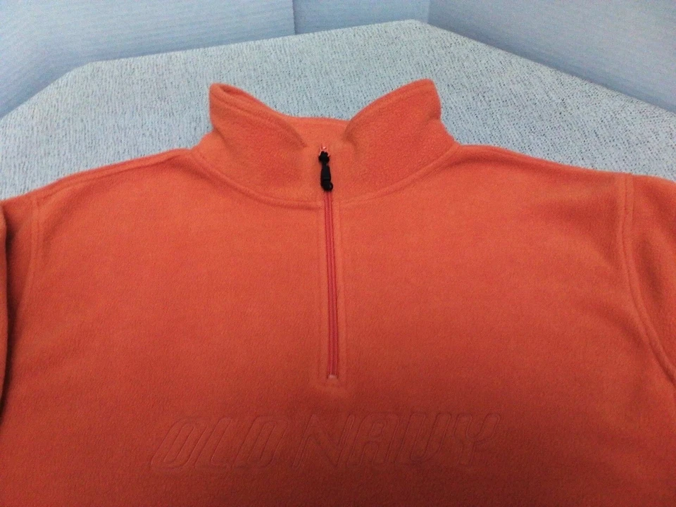 Casaco/jaqueta unissex Old Navy inverno lã zíper superior parte inferior puxar fechamento laranja tamanho XL - Imagem 4 de 4