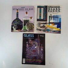 Lot Stained Glass Basics Book and 3 Stained Glass Magazines