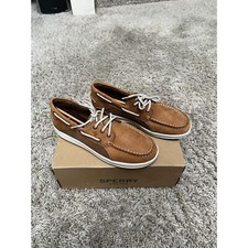 Sperry Gamefish Boat Shoes - Brown Leather, Boys' Size 5.5 - New in Box