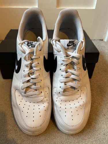 Nike Air Force 1 Low '07 FM Cut Out Swoosh White Black, Size UK 11.5, Boxed - Picture 4 of 8